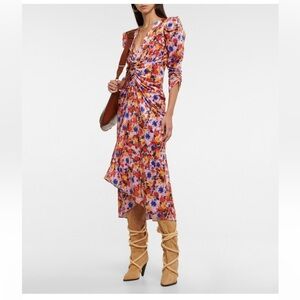 Isabel Marant Gilalbi Floral Velvet Maxi Dress.